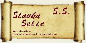 Slavka Selić vizit kartica